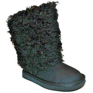 L'AMOUR Toddler Girl US 12 Black SUEDE Fur Lined "Fury" BOOTS V9770 NIB NEW